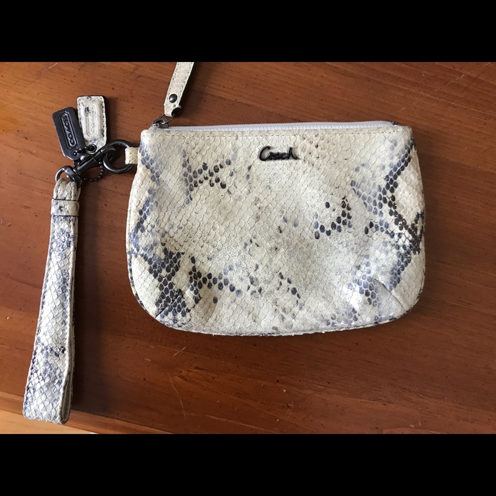 Coach snakeskin wristlet